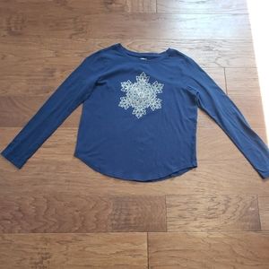 Sz 14-16 girls, navy, Crazy 8 long-sleeved shirt